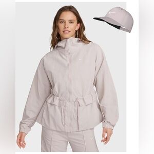 Nike Sportswear Oversized Funnel Hood Jacket FN3669-019 Platinum Violet + Cap XL